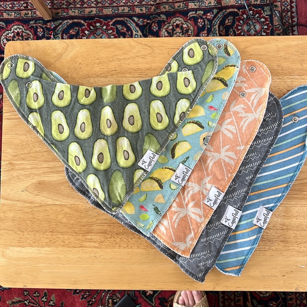 4 copper pearl bibs boy neutral